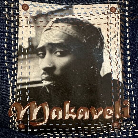 Vintage Makaveli Branded Tupac Shakir Denim Jeans Size 38 - Picture 4 of 10